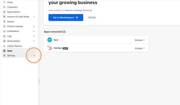 1. Click Settings