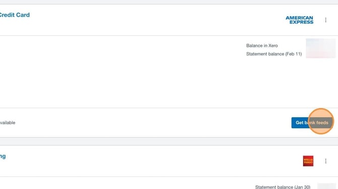 2. Find the Account Youd Like to Connect and Click Get Bank Feeds