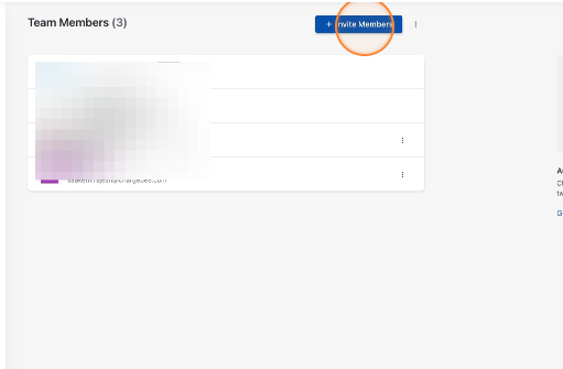 3.  Click Invite Team Members